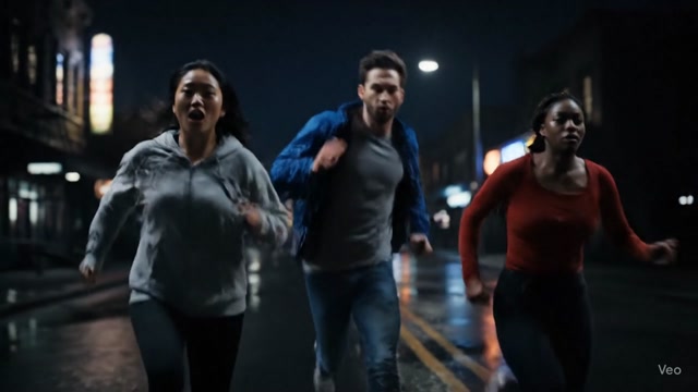 Vide o de personnes courant de peur